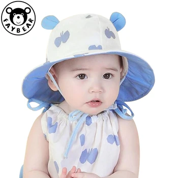

Summer Print Cute Baby Hat For Girls Boys Cotton Toddler Infant Sun Cap With Ears Kids Bucket Hat For 1-3 Years 1 Pc