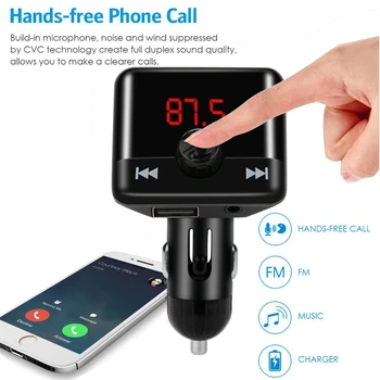 

Bluetooth FM Transmitter, Wireless In-Car FM Transmitter Radio Adapter Car Kit car Bluetooth transmitter in car car music system