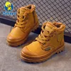 Children Boy Boots kid Sneaker High leather  Boots for boy Rubber Anti slip Snow Boot Fashion Lace-up Winter Shoes  toddler bota ► Photo 2/6