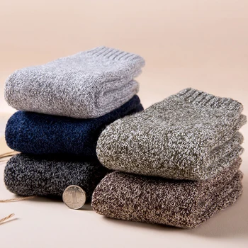 

1 Pairs Pack New Wool Men Socks Top Grade Brand Cotton Winter Warm Thick Hosiery Snow Boot Ladies/Male Socks Breathable Socks