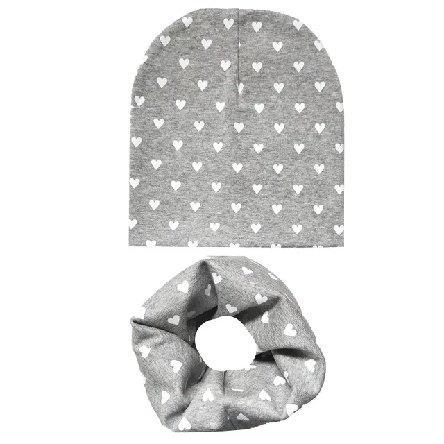 gray love Мультфильм крючком Детская шляпа, шарф осень-зима девочек шапки для мальчиков для малышей и детей постарше шапка и шарф, набор детские шапочки для маленьких Кепки шарф наборы для ухода за кожей - Цвет: gray love