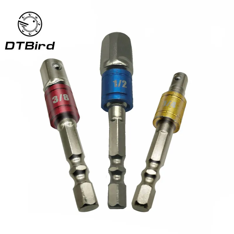 3 шт./компл. цвет 1/4 &quot3/8&quot 1/2 &quot стальная розетка адаптер шестигранный набор с
