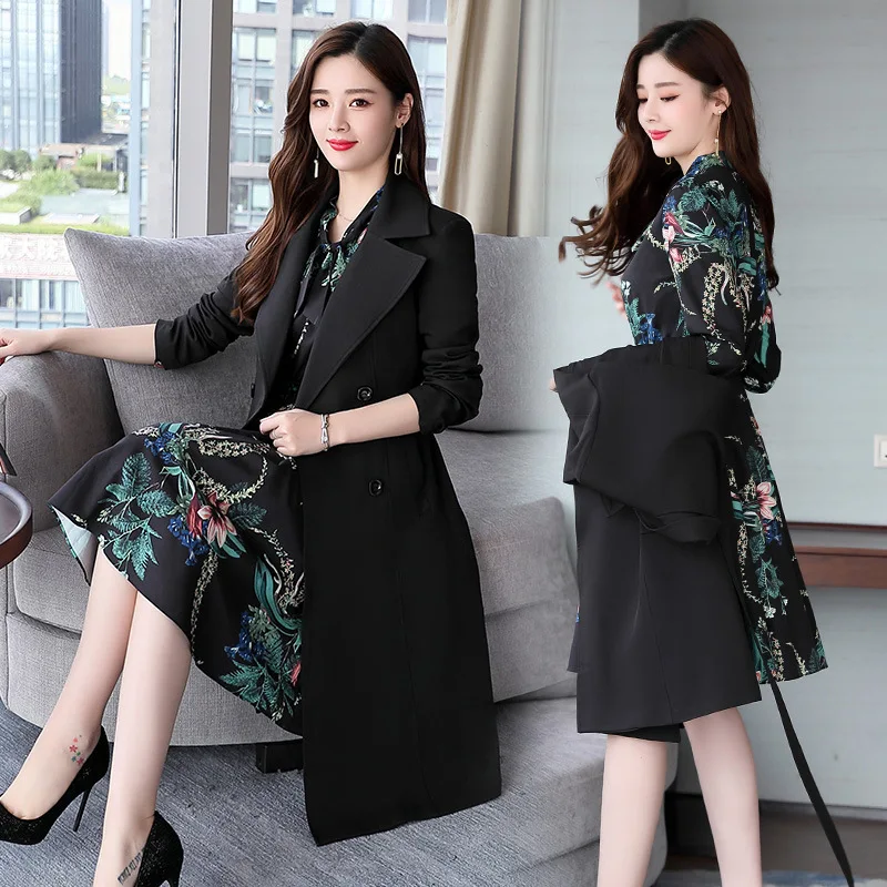 

Korean-style Comfortable Elegant Trend Elegant Cool Slim Fit Slimming Solid Color Two-Piece Set 2018 Autumn New Style Photo Shoo