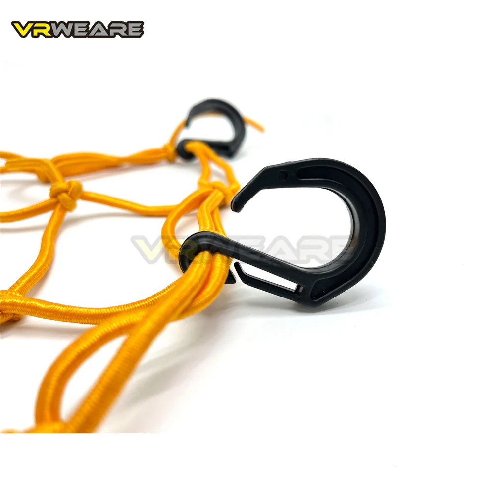 Motorcycle Helmet Storage Bag Universal Elastic Net Bag 6 Plastic Hooks Motorbike Luggage Net Holder Mesh