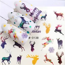 1 шт 3D наклейки для ногтей художественные рождественские наклейки Снеговик Обертывания для ногтей снежинки Рождественский слайдер инструмент для украшения маникюра