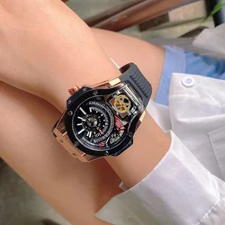 Relojes de cuarzo con correa de goma para hombre, pulsera deportiva Individual con esfera grande, resistente al agua, calendario, novedad de 2021