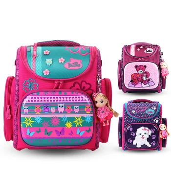 

Kids Orthopedic 3-124 School Bags Girls Folded 3D Schoolbag Children Primary School Backpacks Mochila Infantil Grade 1-4