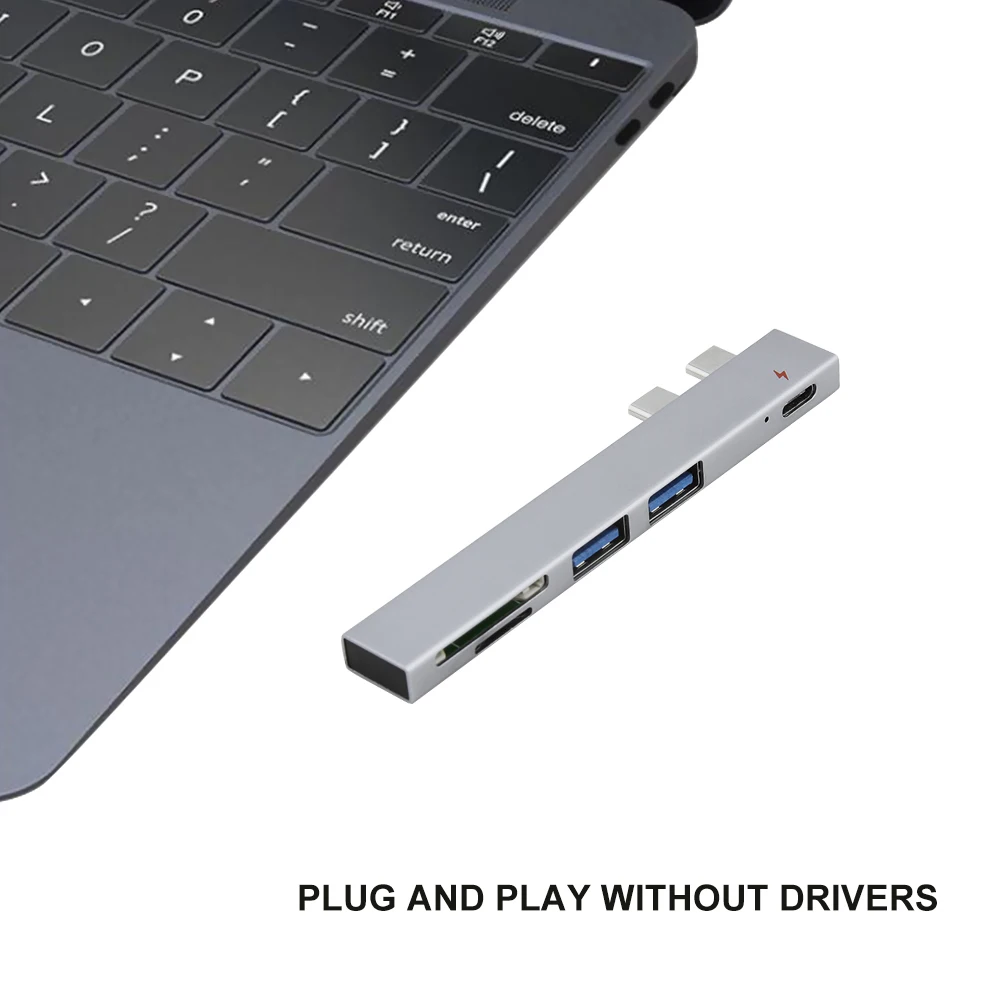 CHYI двойной Usb C концентратор многопортовый беспроводной Usb 2,0 Hab Тип C для SD/TF кардридер мини разветвитель зарядное устройство адаптер для Macbook Pro