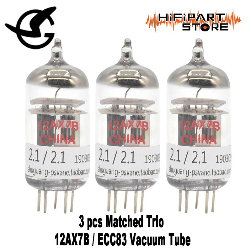 

3pcs Shuguang 12AX7B / ECC83 Valve Matched Trio Tube amplifier accessories Repalce Psvane JJ GOLD LION Mullard 12AX7