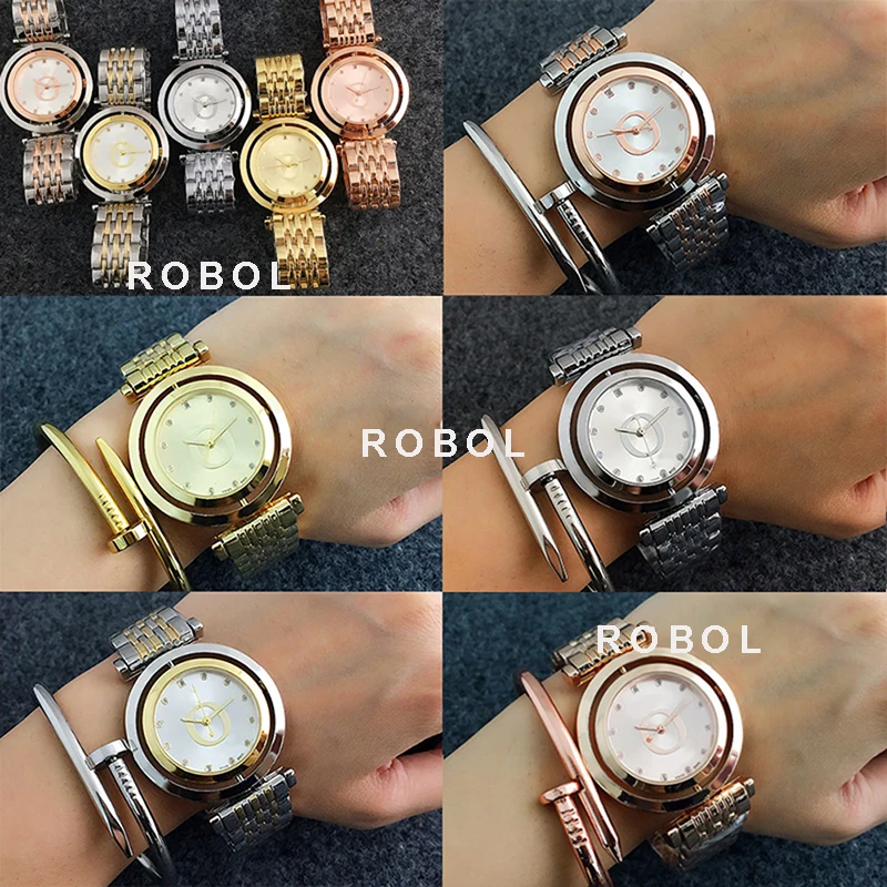 

RLLEN Stainless Steel Men Women Couples Quartz Watches Fashion Luxury Jewelry Gift Precision Temperament Charm Generous