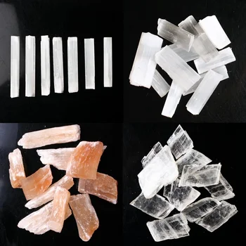 

30g/50g Natural White Selenite Rough Sticks Mineral Specimen Healing Crystal Wand Irregular Shape Pendant Making Stone