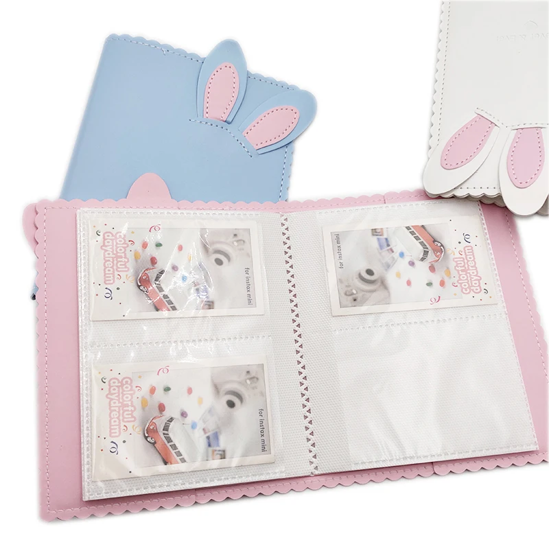 3 Inch Photo Album 64 Pocket Rabbit Ears Instant Picture Case Mini Instax & Name Card Album Star Photo Collect Photocard Holder