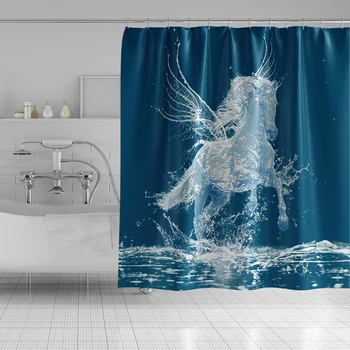 

Pink Watercolor Unicorn Shower Curtain for Girls Dabbing Dab Funny Unicorn Rainbow Bath Curtains Bathroom Decorations Sets Home