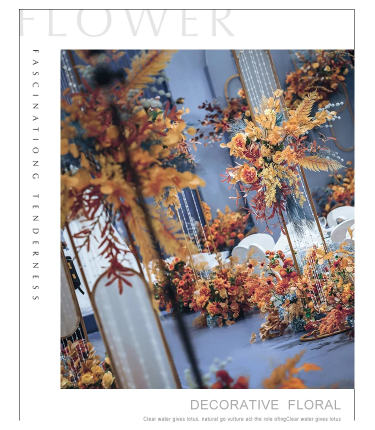 JAROWN Wedding Artificial Rose Flower Row Small Corner Flowers Silk Fake Flowers DIY Party Decoration Home Garland Decor Flores (21)