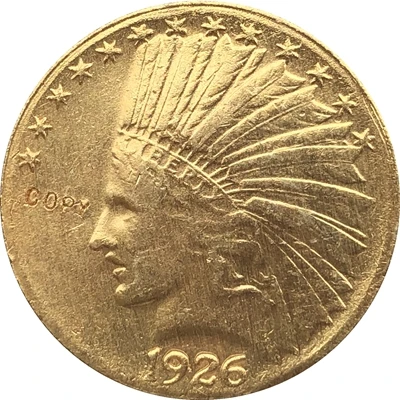 24- K gold plated 1926 Indian head$10 gold coin COPY