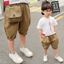 Брюки для мальчиков; повседневные брюки; лето г.; детская одежда в Корейском стиле; Детский комбинезон; шорты для мальчиков
