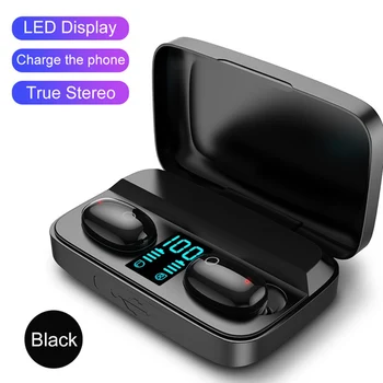 

newTWS Bluetooth 5.0 Wireless Earphone Bass Stereo LED Digital Display Game Automatic Pairing In-Ear Headset with Charge Case