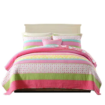 

CHAUSUB Bedspreads Kids Quilt Set Cotton Coverlets Bed Covers Shams Pink Girl Quilts 2pcs 3pcs Queen Twin Size Blanket