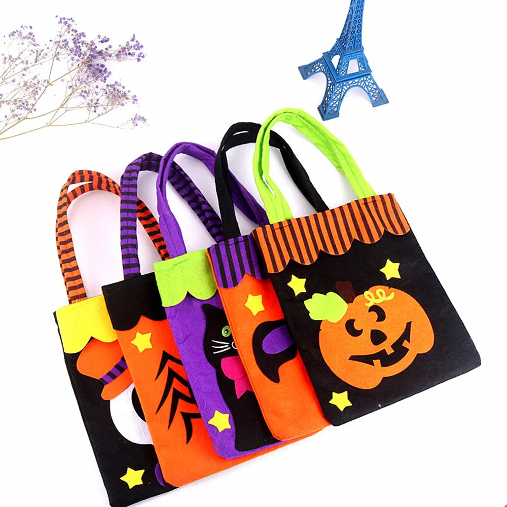 Лучшие продажи Хэллоуин Дети конфеты сумки ткань креативный Тыква призрак ведьмы подарки сумки трюк или лечения декоративные принадлежности для вечеринок
