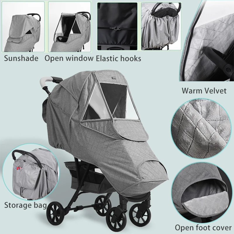 EVA Baby Stroller Accessories Waterproof Rain Cover Transparent Wind Dust  Shield Zipper Open For Pushchairs - AliExpress