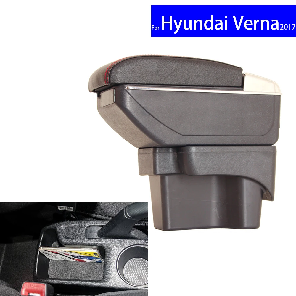 Кожаный Автомобильный подлокотник центральной консоли для Hyundai Verna 2017