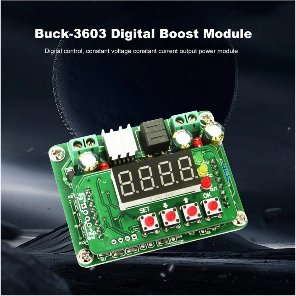 Buck-3603 цифровой дисплей Повышающий Модуль питания постоянного тока Регулируемый понижающий модуль Напряжение Амперметр 0-36 в 0-3A зарядное устройство