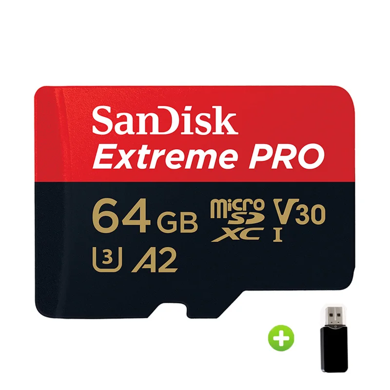 64GB-Card Reader Sandisk Extreme PRO Micro SD Card 64 Гб 128 256 400 170 МБ/с. слот для карт памяти TF карты флэш накопитель usb для смартфонов - Емкость: 64GB-Card Reader