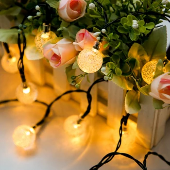 

20/50 LEDs String Lights Outdoor Garden Solar Power Operated Waterproof Ball String Wedding Party Garland Decor LED Lamp