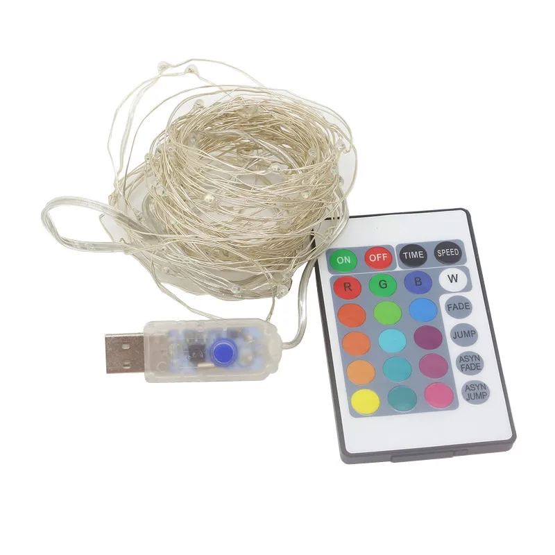 5 м 10 USB питание Серебряная светодиодная гирлянда со сказочными огнями