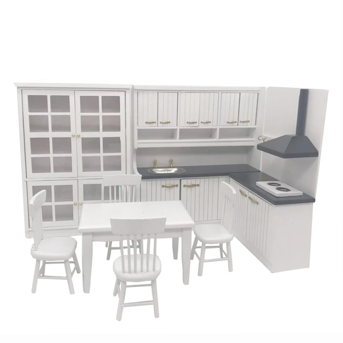 

Doll House 1/12 Scale Furniture Diy Miniature Dollhouse Kitchen Furniture Model Kit Dollhouse Toys For Children Birthday Gifts