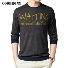 COODRONY Brand Sweater Men Spring Autumn Cotton Pullover Streetwear Fashion Casual O-Neck Pull Homme Letter Knitwear Shirt C1069