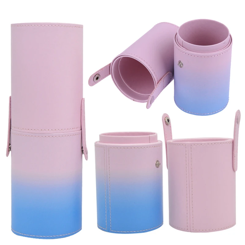 

Portable Makeup Brushes Holder PU Leather Cosmetic Cup Case Container Empty Storage Box Organizer Makeup Brush Holder