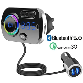 

Quick Charge 3.0 USB Car Charger 3.5mm AUX Audio Receiver Car MP3 Player Support TF Card Bluetooth 5.0 FM Modulator