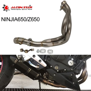 

Alconstar- 50.8mm Inlet Stainless Steel Motorcycle Exhaust Pipe Muffler Full System for Kawasaki NINJIA650 Z650 2017 2018 2019