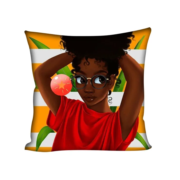 HUGSIDEA Африканка чехол для подушки с принтом диван художественное украшение для дома размером 45*45 см наволочка-американском стиле Дамская Подушка Чехлы - Цвет: Z5154DG