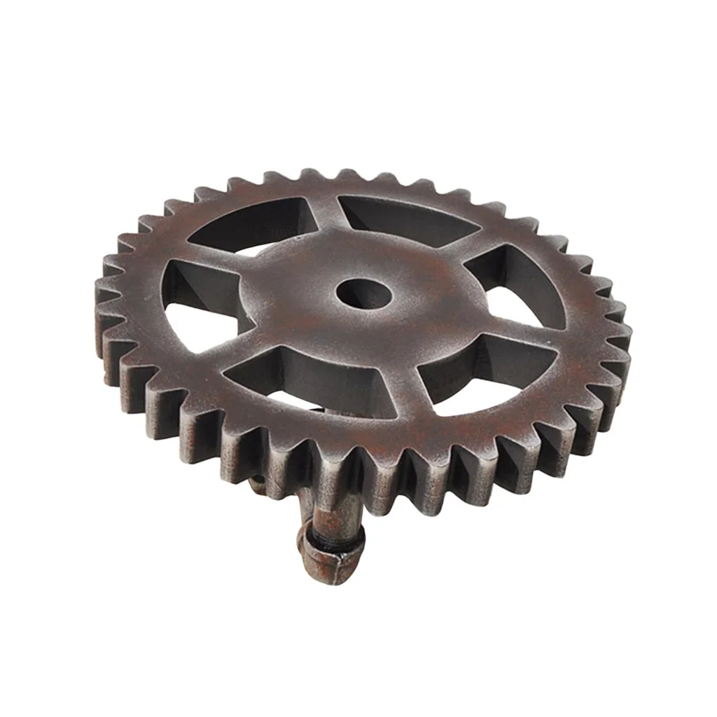 Vintage Industrial Iron Water Pipe Gear Design Rack Shelving Wall Hook for Bar Coffee Shop Decor Home Office Ornament