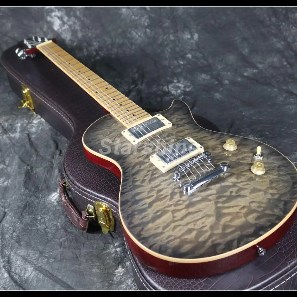 

2019 New Design Electric Guitar Z-ZS6 Maple Fingerboard Can Thru Customs Mahogany body 3A Quilted Maple Grover Tuner