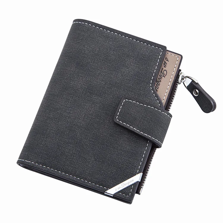 New Wallet Men's Short Paragraph Korean Version of Vertical Multiple Card Slots Large Capacity Zipper Buckle Wallet purses
