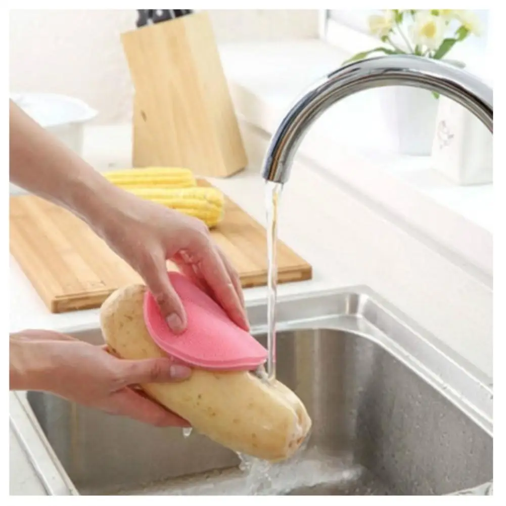 1 шт мульти-используемые чистые мытье посуды Мягкие силиконовые губки скруббер очистки Антибактериальный кухонный инструмент
