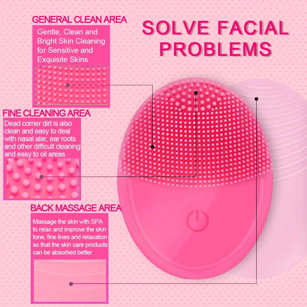 USB щетка для чистки лица Электрический массажер звуковой Вибрационный