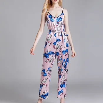 

New Arrival Spring and Summer Women's Pajama Set Women Pajamas Bathrobes Simulation Silk Pajamas Home Sleepwear#p3