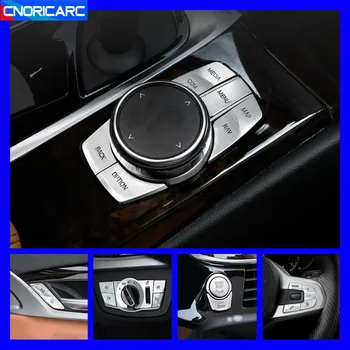 

Car Multimedia Buttons Steering Wheel Buttons Cover Trim For BMW 5 Series G30 G38 Car Door Unlock Stickers Interior Accessories