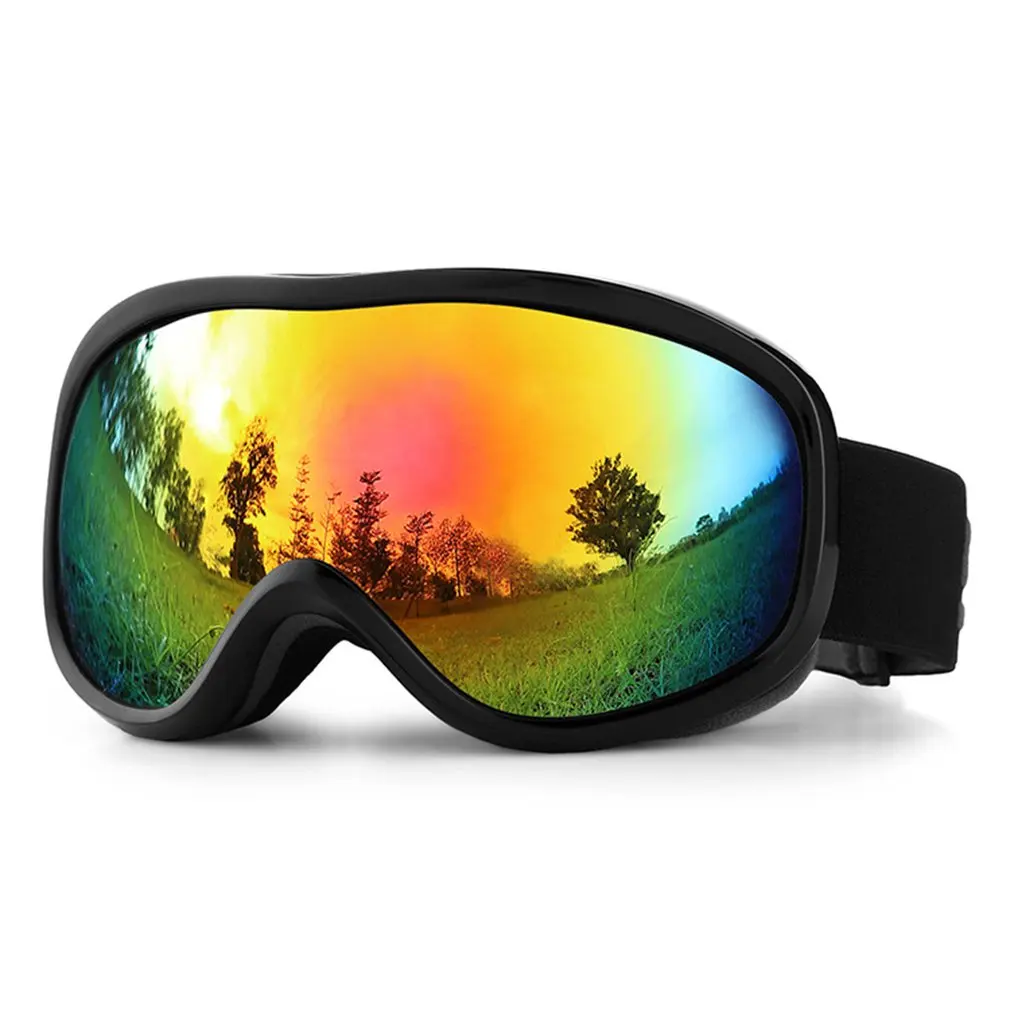 Взрослые лыжные очки двойные очки близорукость зеркальные Магнитные очки антибликовые - Цвет: black gray red