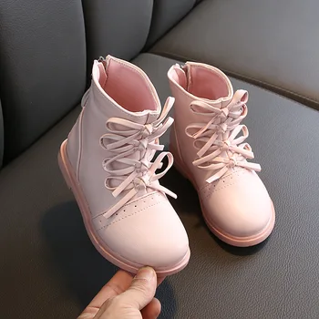 

Spring Autumn Fashion Kids Boots For Girls PU Leather Children Martin Boots Winter Casual Teenager Shoes 26-36