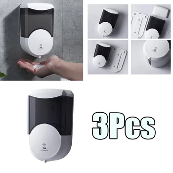 

Set of 3 600ml Automatic Soap Dispenser Shower Gel Holder Silent Touchless