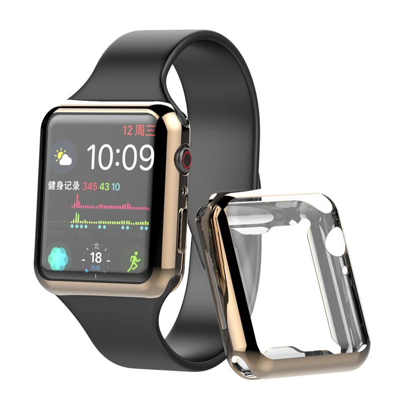 

Slim Watch 360 Cover for Apple Watch Case 5 4 3 2 1 42mm 38mm Soft Clear TPU Screen Protector for iWatch 5 44mm 40mm accessories