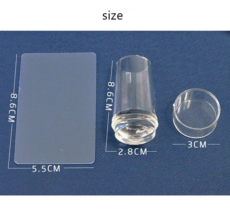 1 комплект дизайн чистые прозрачные силиконовые штамп-инструмент для дизайна ногтей скребок с крышкой прозрачный штамп для ногтей инструменты для стемпинга