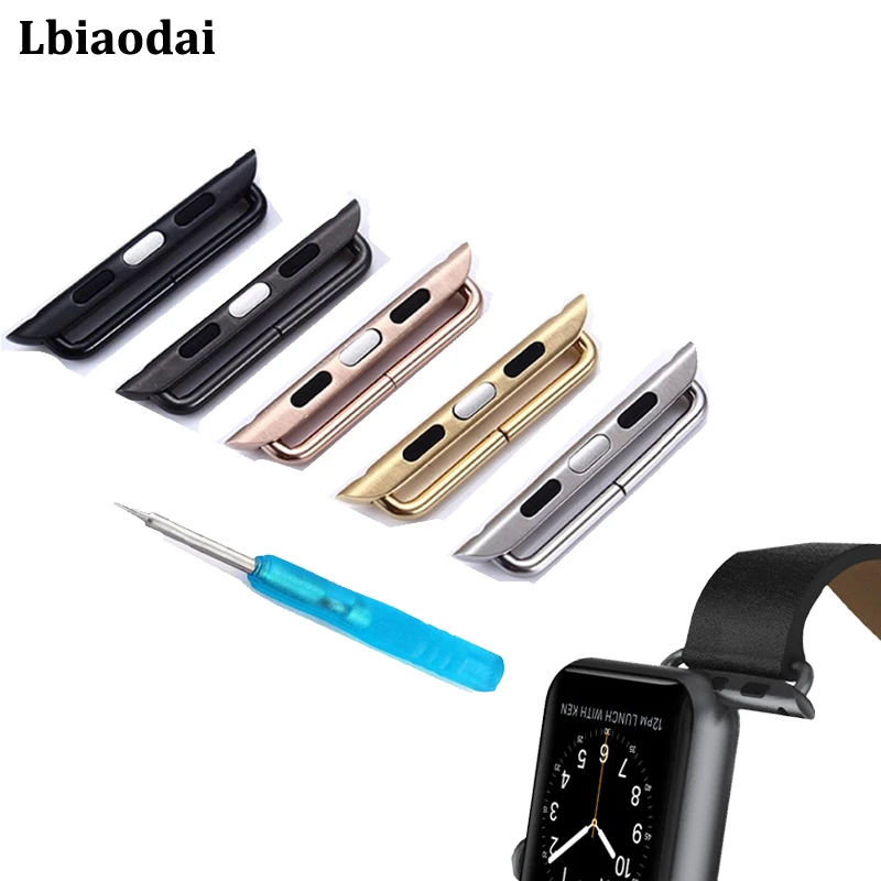 

2Pcs Adapter for Apple Watch Band 44mm 40mm 42mm/38mm Stainless Steel Watchband Connector Apple Watch series 3 4 5 6 Accessories