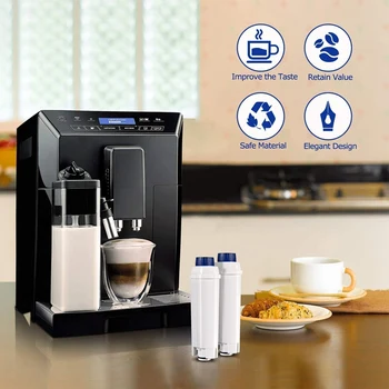 

4 Pack of Coffee Machine Filter for Delonghi DLSC002 Filter ECAM, Esam, ETAM, BCO, EC with Activated Carbon Softener