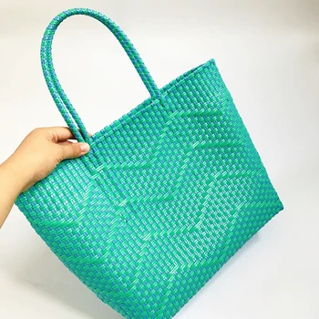 

Quality Ladies Handbag Hand-woven Vegetable Basket Bag Large Capacity Tote Bag Work Shopping Basket Beach Bag Channels Handbag
